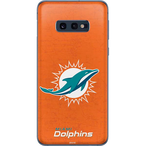 NFL Miami Dolphins Distressed- Orange Galaxy S10e Skin