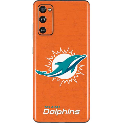 NFL Miami Dolphins Distressed- Orange Galaxy S20 Fan Edition Skin