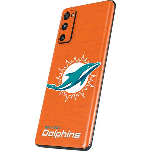 NFL Miami Dolphins Distressed- Orange Galaxy S20 Fan Edition Skin