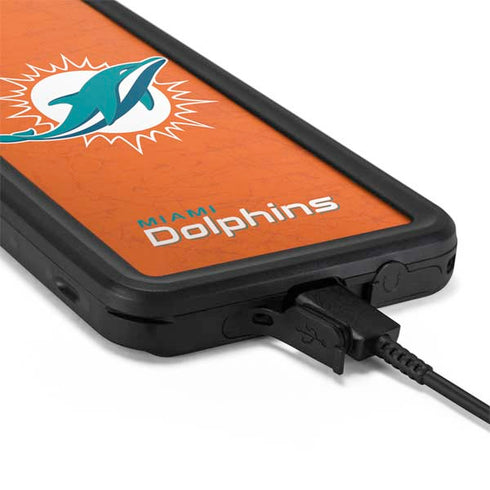 NFL Miami Dolphins Distressed- Orange Galaxy S20 Plus Waterproof Case