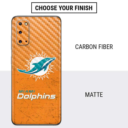 NFL Miami Dolphins Distressed- Orange Galaxy S20 Skin
