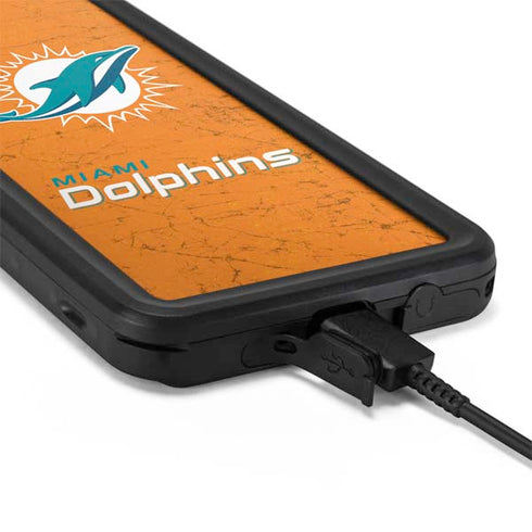 NFL Miami Dolphins Distressed- Orange Galaxy S20 Waterproof Case