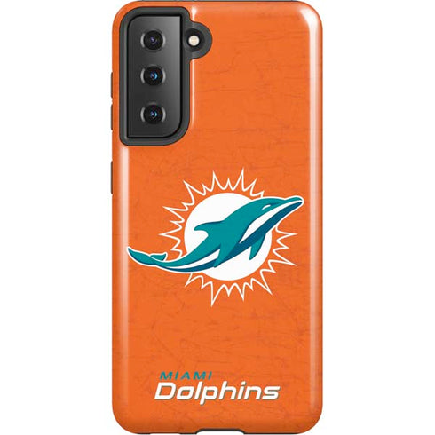 NFL Miami Dolphins Distressed- Orange Galaxy S21 5G Pro Case