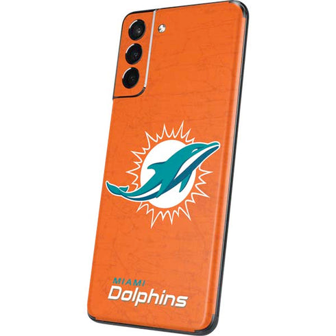 NFL Miami Dolphins Distressed- Orange Galaxy S21 5G Skin