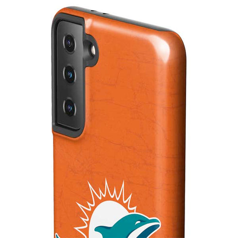 NFL Miami Dolphins Distressed- Orange Galaxy S21 FE Pro Case