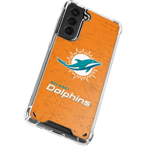 NFL Miami Dolphins Distressed- Orange Galaxy S21 Plus 5G Clear Case