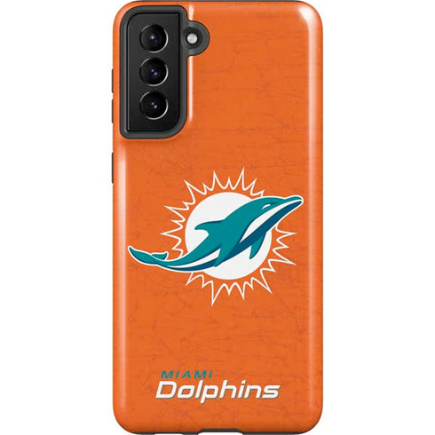 NFL Miami Dolphins Distressed- Orange Galaxy S21 Plus 5G Pro Case