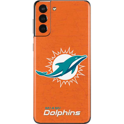 NFL Miami Dolphins Distressed- Orange Galaxy S21 Plus 5G Skin
