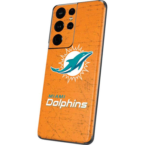 NFL Miami Dolphins Distressed- Orange Galaxy S21 Ultra 5G Skin