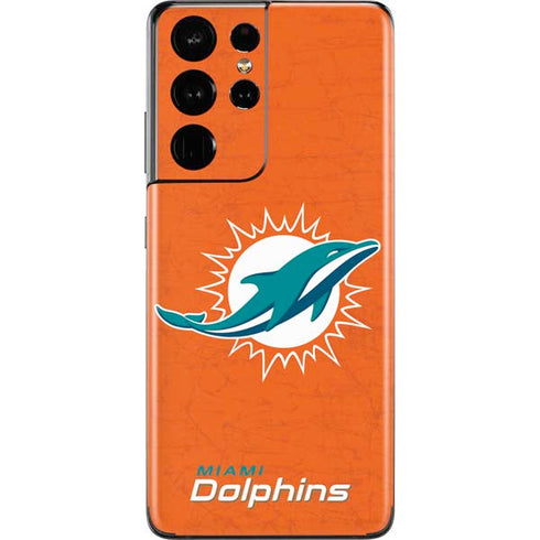 NFL Miami Dolphins Distressed- Orange Galaxy S21 Ultra 5G Skin