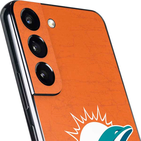 NFL Miami Dolphins Distressed- Orange Galaxy S22 Skin