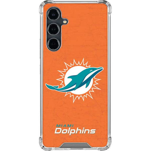 NFL Miami Dolphins Distressed- Orange Galaxy S23 FE Clear Case