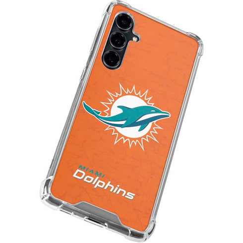 NFL Miami Dolphins Distressed- Orange Galaxy S23 FE Clear Case