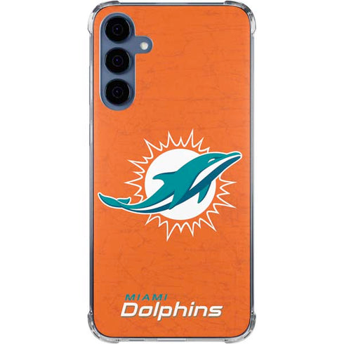 NFL Miami Dolphins Distressed- Orange Galaxy S24 Clear Case