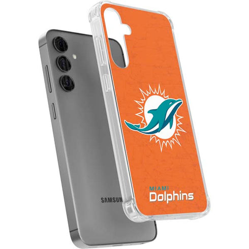 NFL Miami Dolphins Distressed- Orange Galaxy S24 Plus Clear Case