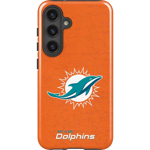 NFL Miami Dolphins Distressed- Orange Galaxy S24 Plus Impact Case