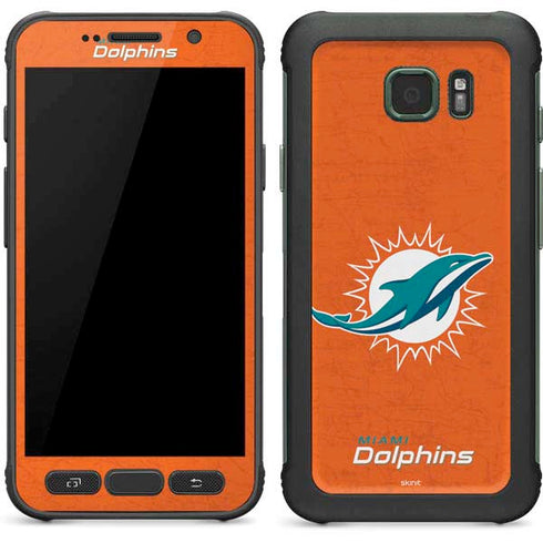 NFL Miami Dolphins Distressed- Orange Galaxy S7 Active Skin