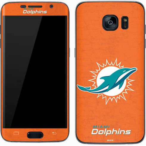 NFL Miami Dolphins Distressed- Orange Galaxy S7 Skin