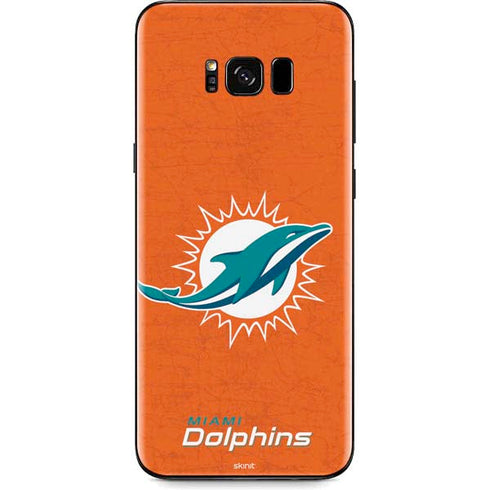 NFL Miami Dolphins Distressed- Orange Galaxy S8 Skin