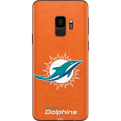 NFL Miami Dolphins Distressed- Orange Galaxy S9 Skin