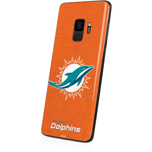 NFL Miami Dolphins Distressed- Orange Galaxy S9 Skin