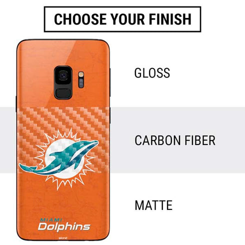 NFL Miami Dolphins Distressed- Orange Galaxy S9 Skin