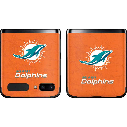 NFL Miami Dolphins Distressed- Orange Galaxy Z Flip Skin