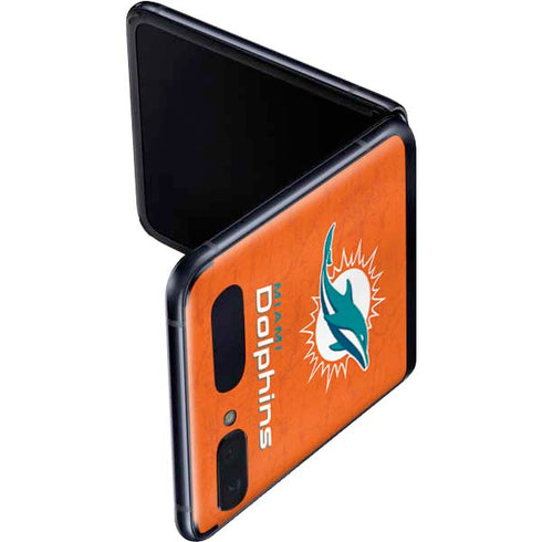 NFL Miami Dolphins Distressed- Orange Galaxy Z Flip Skin