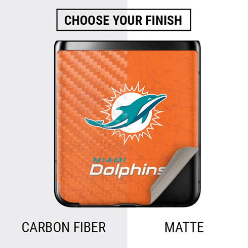 NFL Miami Dolphins Distressed- Orange Galaxy Z Flip Skin
