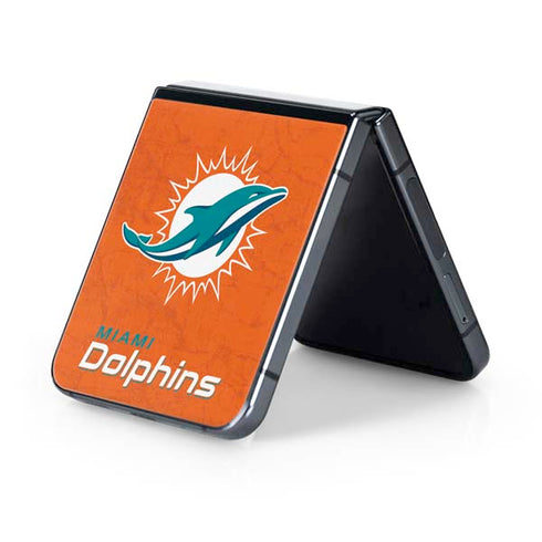 NFL Miami Dolphins Distressed- Orange Galaxy Z Flip5 5G Skin