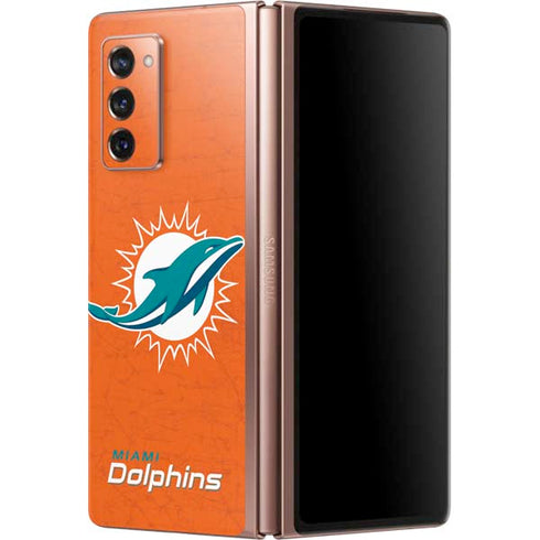 NFL Miami Dolphins Distressed- Orange Galaxy Z Fold2 5G Skin