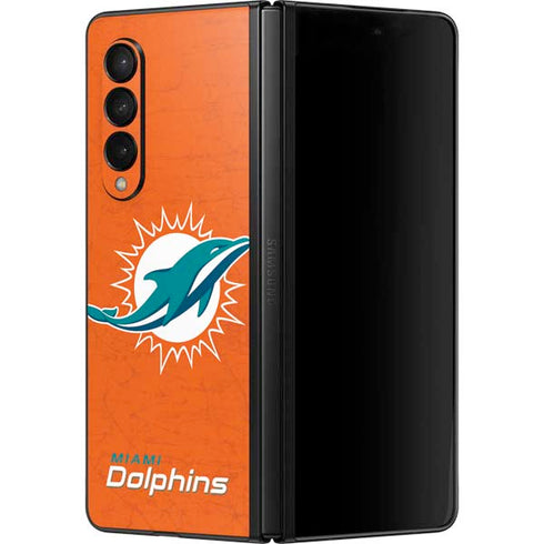 NFL Miami Dolphins Distressed- Orange Galaxy Z Fold3 5G Skin