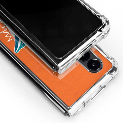 NFL Miami Dolphins Distressed- Orange Galaxy Z Fold4 5G Clear Case