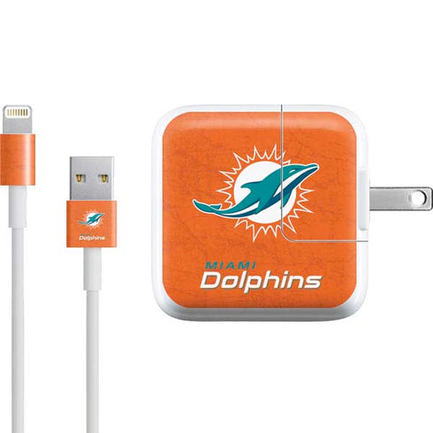 NFL Miami Dolphins Distressed- Orange iPad Charger (10W USB) Skin