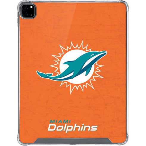 NFL Miami Dolphins Distressed- Orange iPad Pro 12.9in (2020) Clear Case