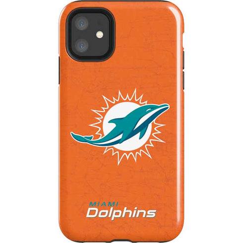 NFL Miami Dolphins Distressed- Orange iPhone 11 Impact Case