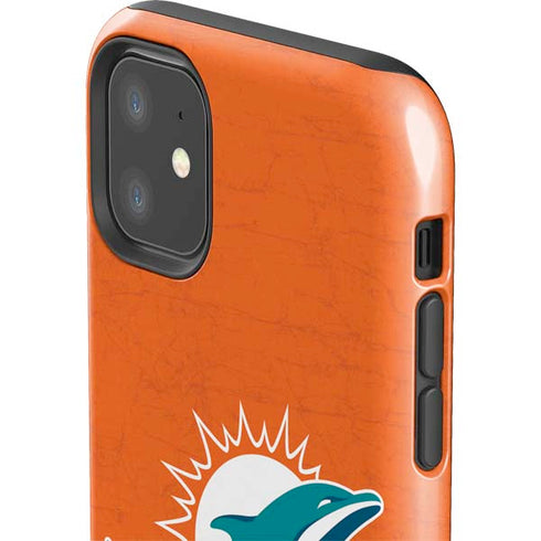 NFL Miami Dolphins Distressed- Orange iPhone 11 Impact Case