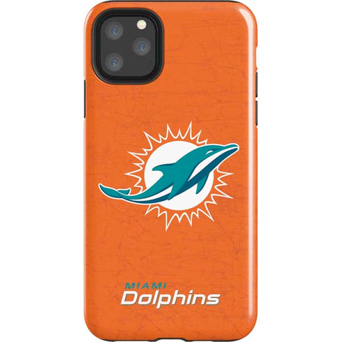 NFL Miami Dolphins Distressed- Orange iPhone 11 Pro Max Impact Case