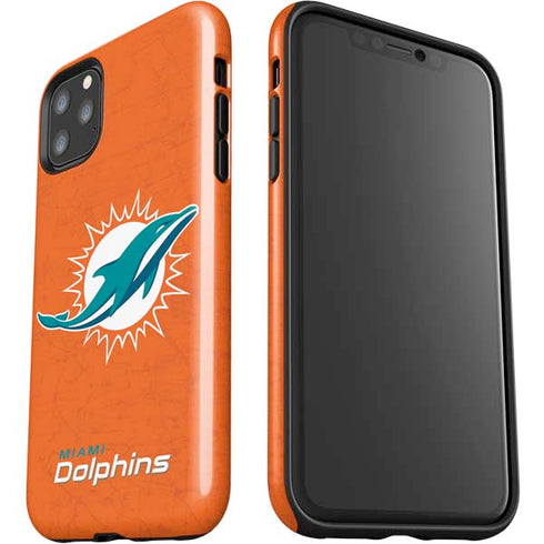 NFL Miami Dolphins Distressed- Orange iPhone 11 Pro Max Impact Case