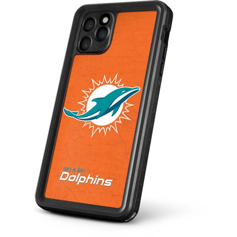 NFL Miami Dolphins Distressed- Orange iPhone 11 Pro Waterproof Case