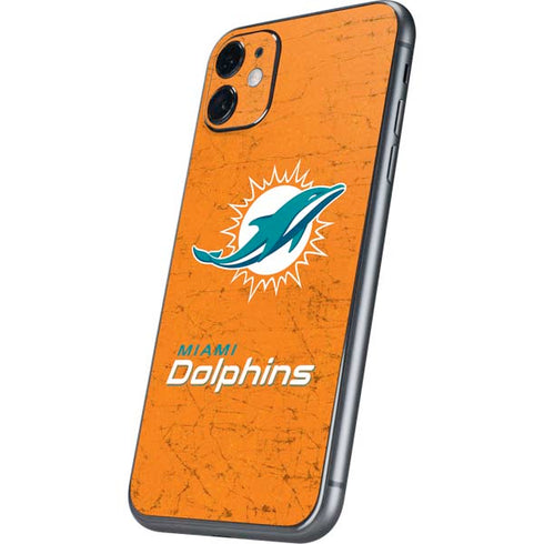 NFL Miami Dolphins Distressed- Orange iPhone 11 Skin