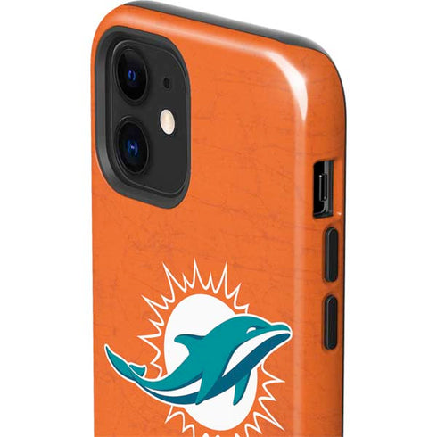 NFL Miami Dolphins Distressed- Orange iPhone 12 Impact Case