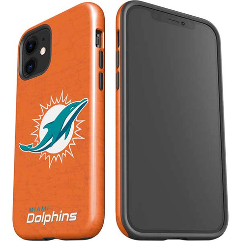 NFL Miami Dolphins Distressed- Orange iPhone 12 Impact Case