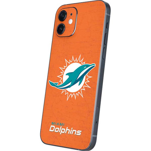 NFL Miami Dolphins Distressed- Orange iPhone 12 Mini Skin