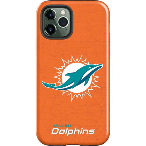 NFL Miami Dolphins Distressed- Orange iPhone 12 Pro Impact Case