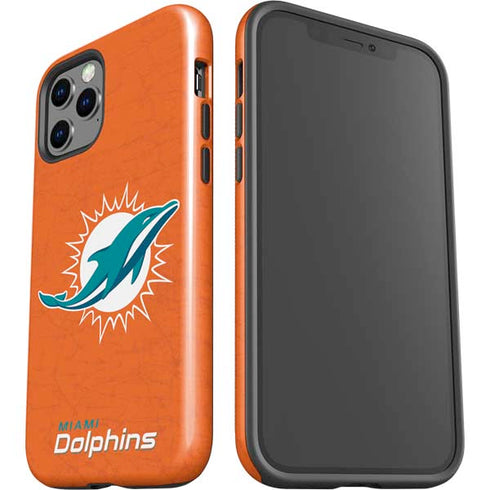 NFL Miami Dolphins Distressed- Orange iPhone 12 Pro Impact Case