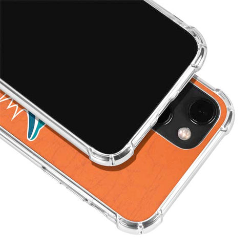 NFL Miami Dolphins Distressed- Orange iPhone 13 Mini Clear Case