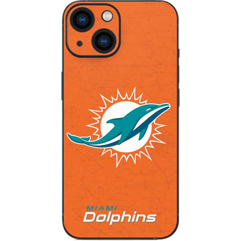 NFL Miami Dolphins Distressed- Orange iPhone 13 Mini Skin