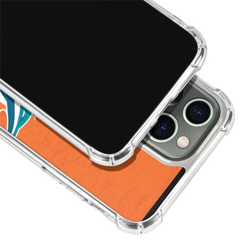 NFL Miami Dolphins Distressed- Orange iPhone 13 Pro Clear Case
