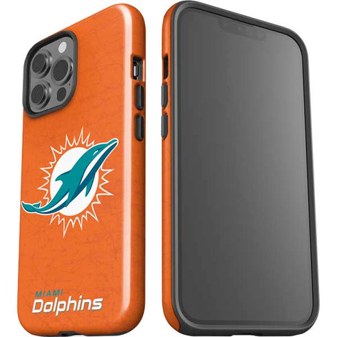 NFL Miami Dolphins Distressed- Orange iPhone 13 Pro Max Impact Case